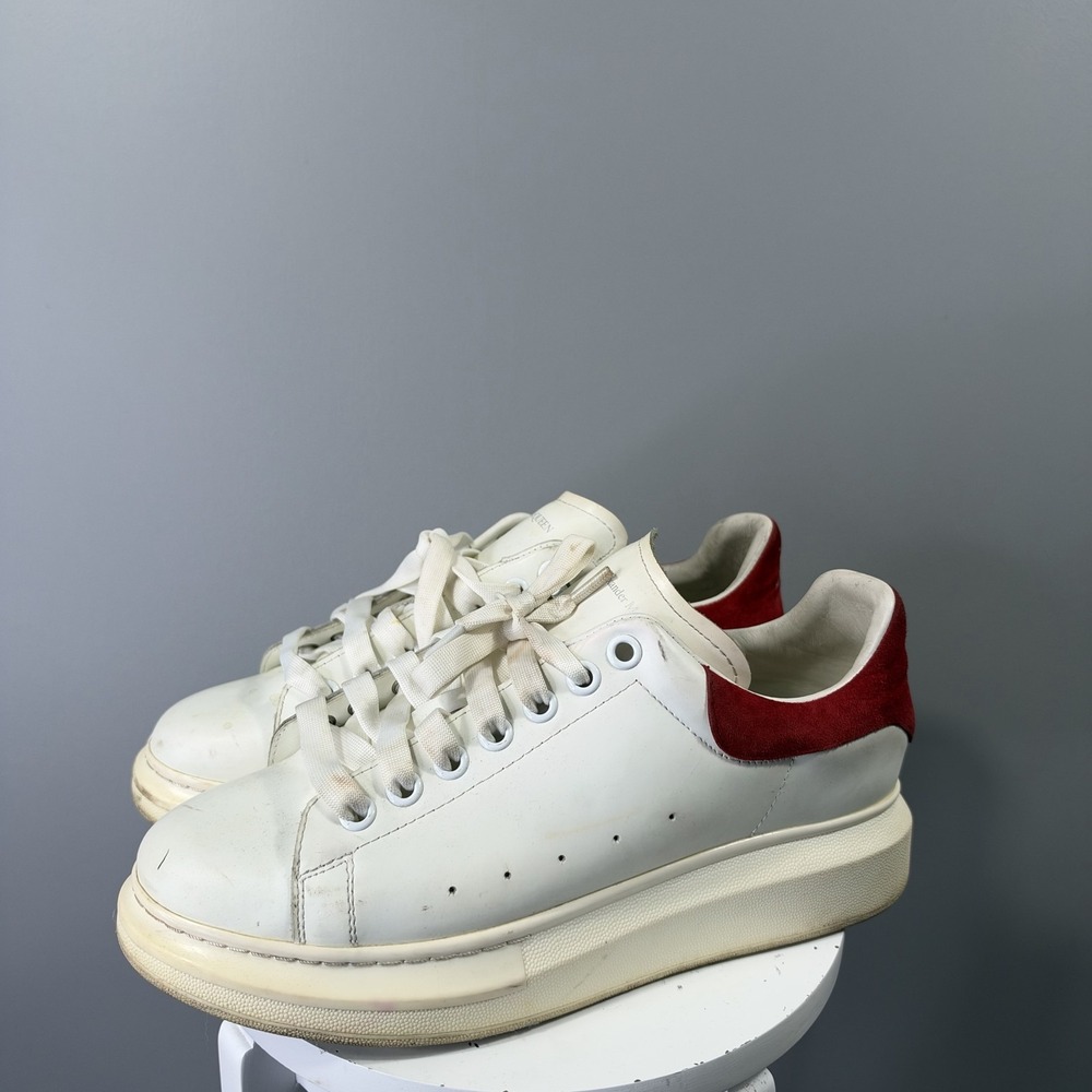 Alexander McQueen Oversized Shoes Mens 9 White Red Leather Sneakers Casual